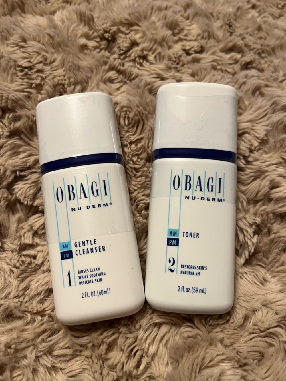 Obagi Nu-Derm Gentle Cleanser & Toner Duo - White with Blue Trim